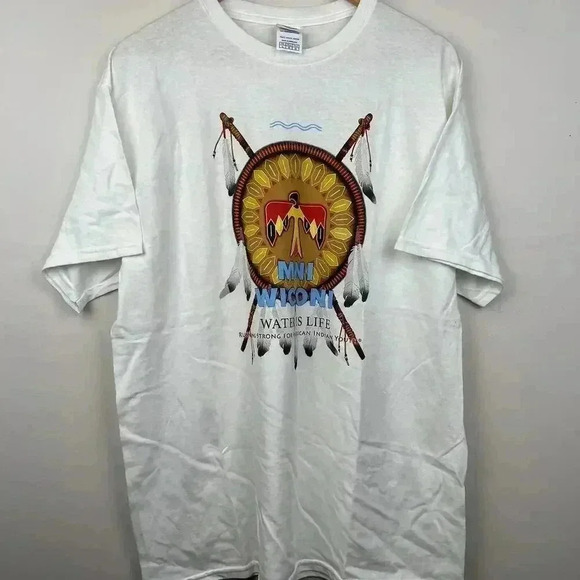 Native American Inspired Welcome T-Shirt - Unique Graphic Tee - Picture 1 of 5